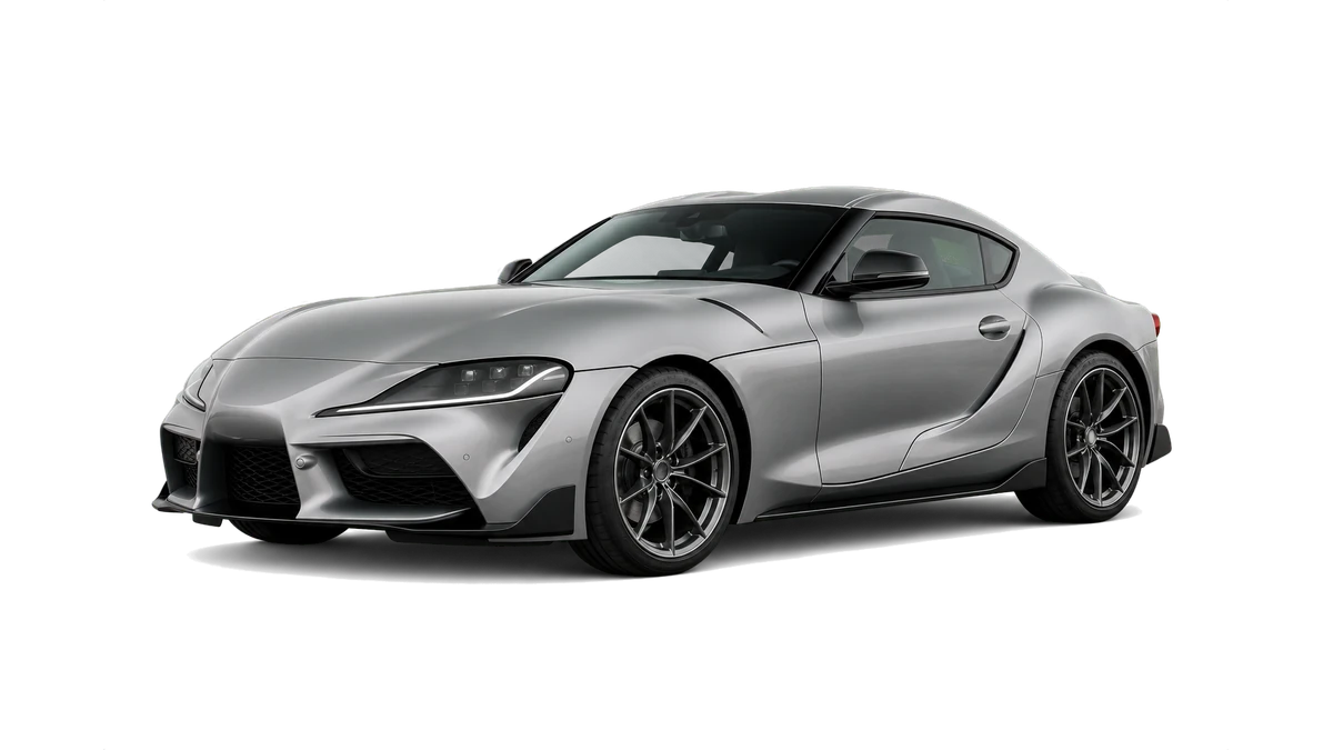 Generated studio illustration of a debadged Toyota GR Supra